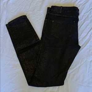 Free People Shimmery Black Jeans